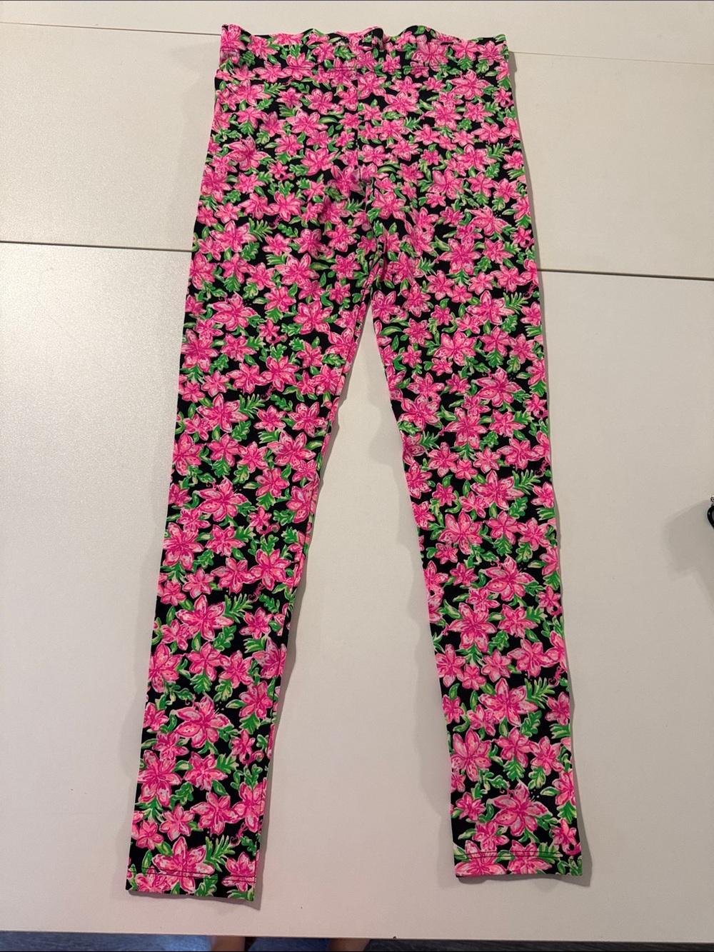 Girls - Lilly Pulitzer - Pink Floral Stretch Leggings